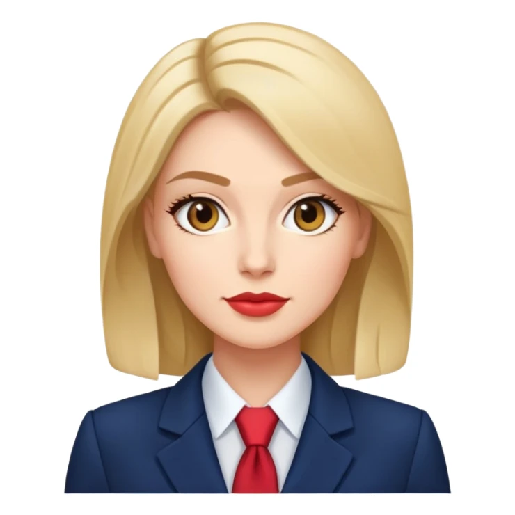 Put-together business woman, super pretty, average size, glam, navy suit sticker
