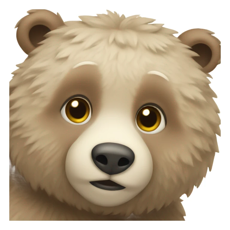 pale brown fluffy fat bear cub sticker