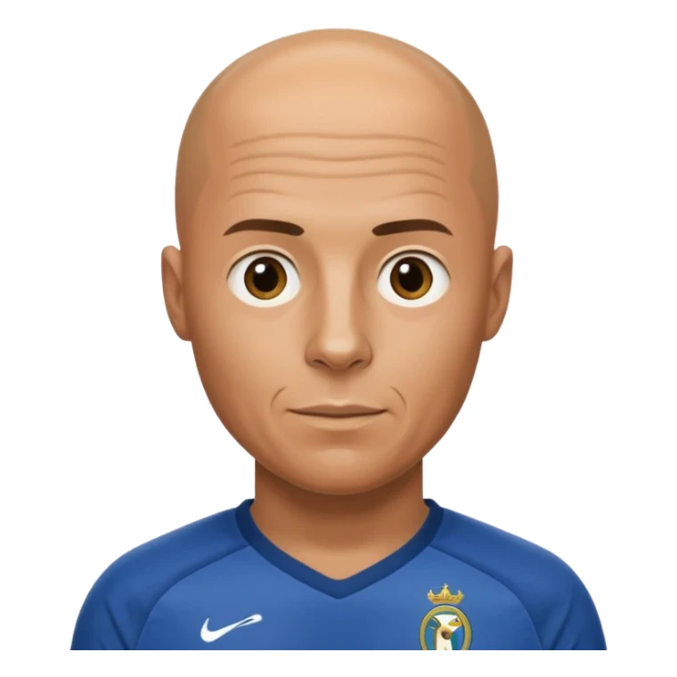bald man wearing ronaldo football jersey sticker