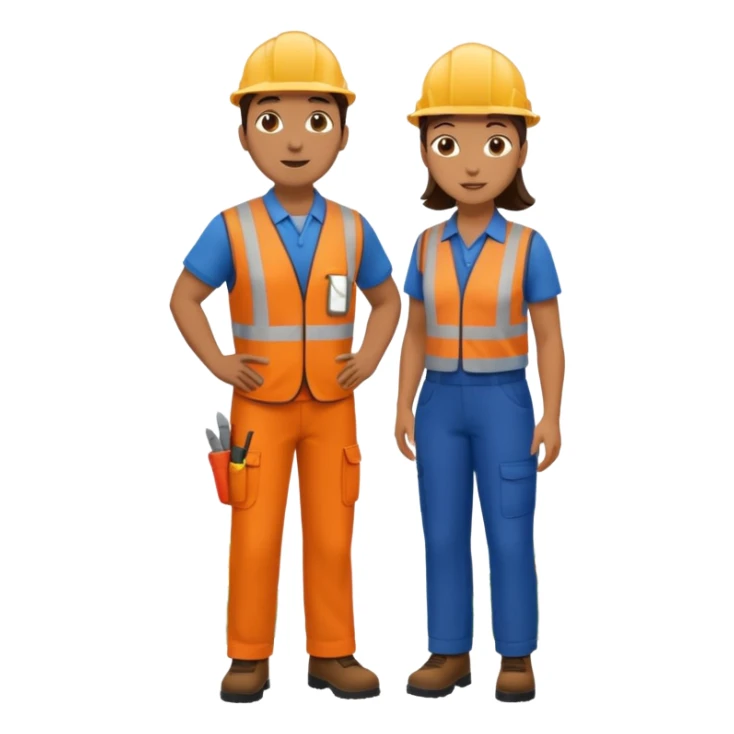 Landscaping company worker talking to another person, full body sticker