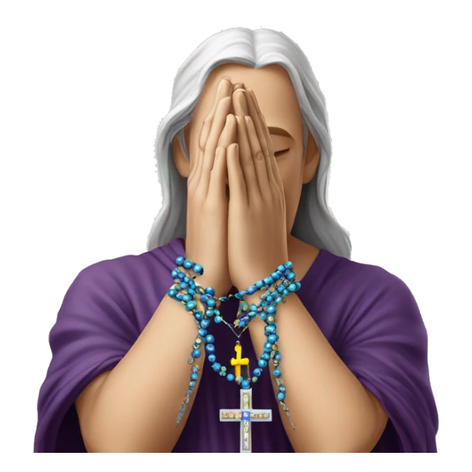PRAYING HANDS WITH BEADED HOLY cross ROSARY WRAPPED AROUND HANDS  sticker