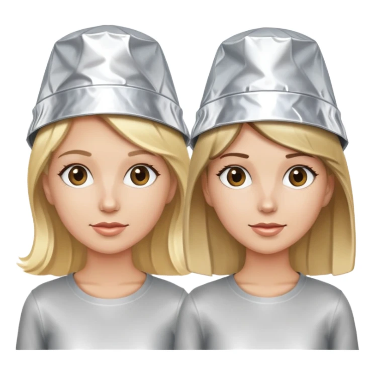 one blonde and one brunette wearing tin foil hats sticker