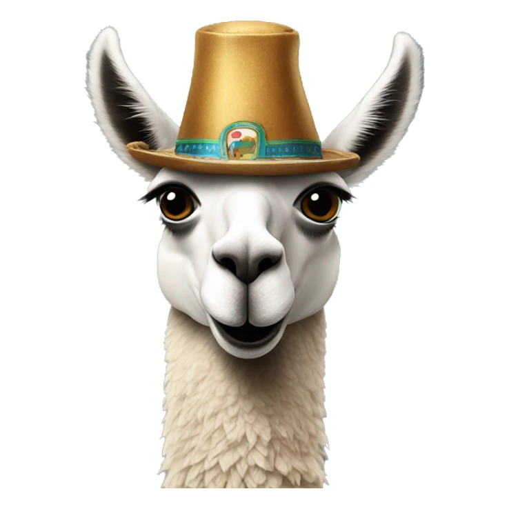 Llama face with a hat and a bottle of beer sticker
