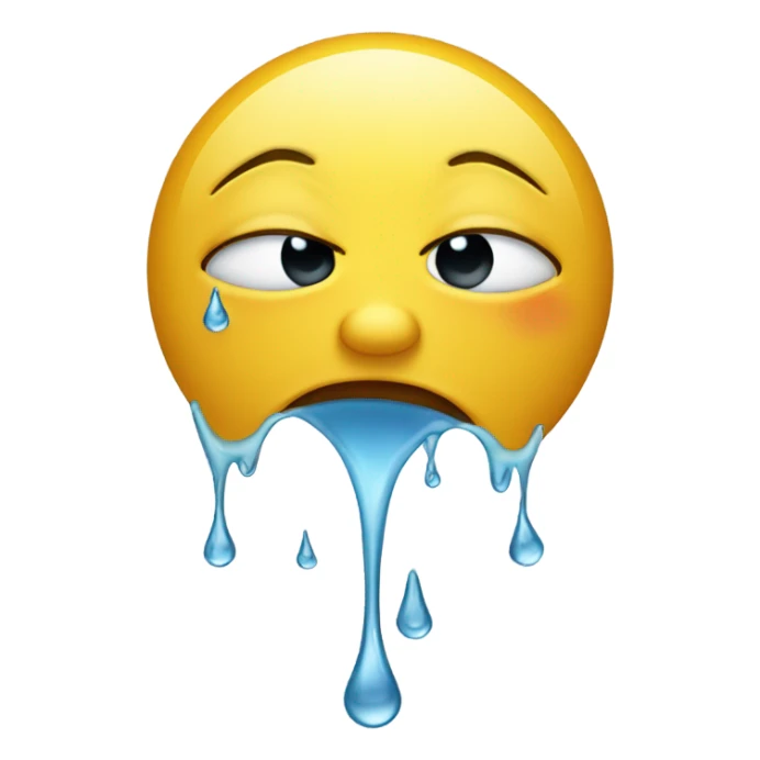 Crying emoji with snot running from nose  sticker