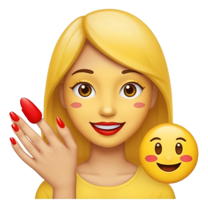 Sassy emoji nails 💅🏼+😉+👄 not realistic like a yellow emoji  sticker