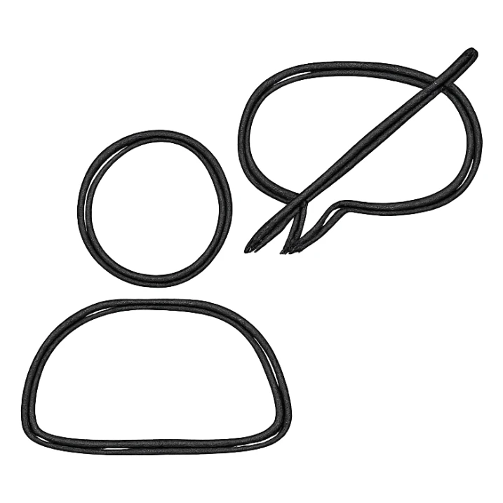 hand-drawn sketch style icon of a disengaged user silhouette with a crossed-out chat bubble sticker