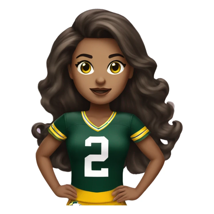 nfl glamourous cheerleader, brunette hair, Green Bay packer  sticker