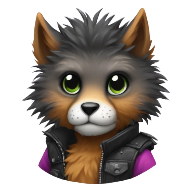 Colorful cute edgy badass anthropomorphic furry  sticker