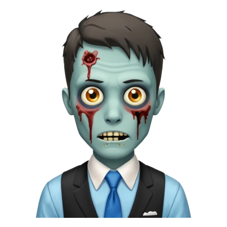 zombie zombie waiter with blue tie sticker