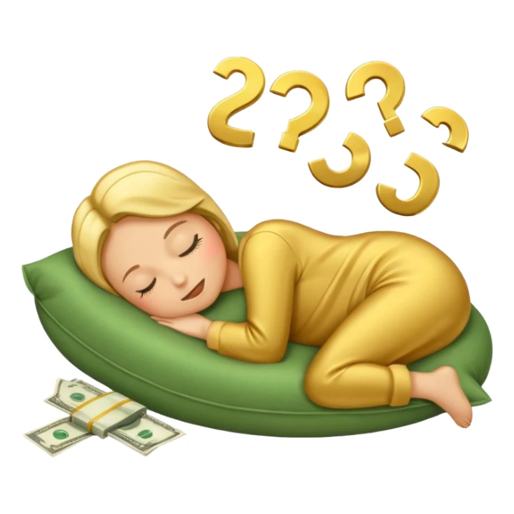 emoji sleeping on a pillow of money😴 sticker