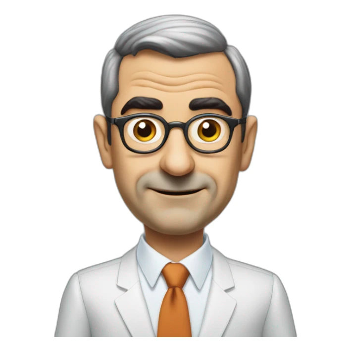 Mister Bean innovation consultant no tie wearing glasses sticker