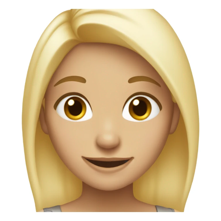 smiling girl with blonde hair brown eyes sticker