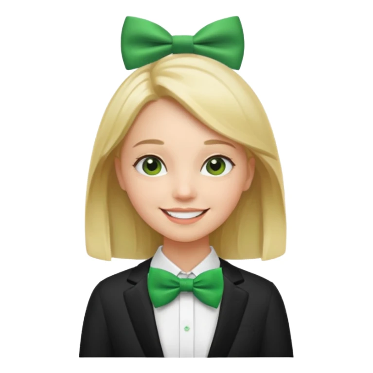girl with green bow tie sticker