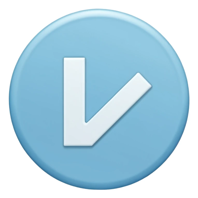 light blue circle  with white check mark in the middle  sticker