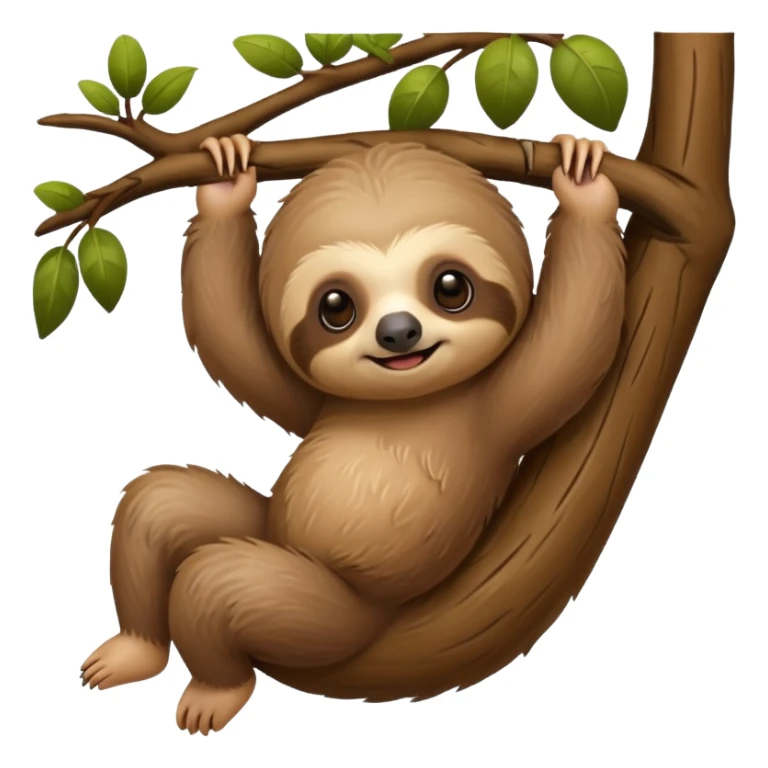 baby sloth on the tree sticker