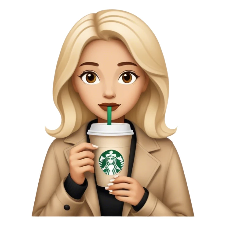 Fashion woman drinking starbucks coffee sticker