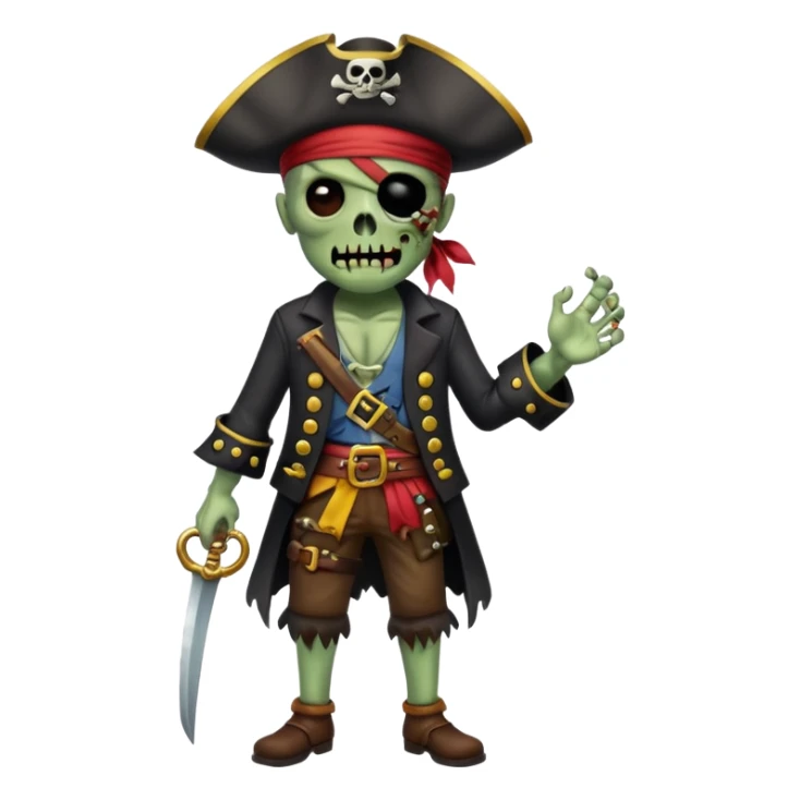 Pirate Zombie full body sticker