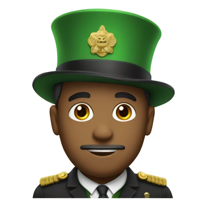 Men with Green cylinder hat and Uniform  sticker