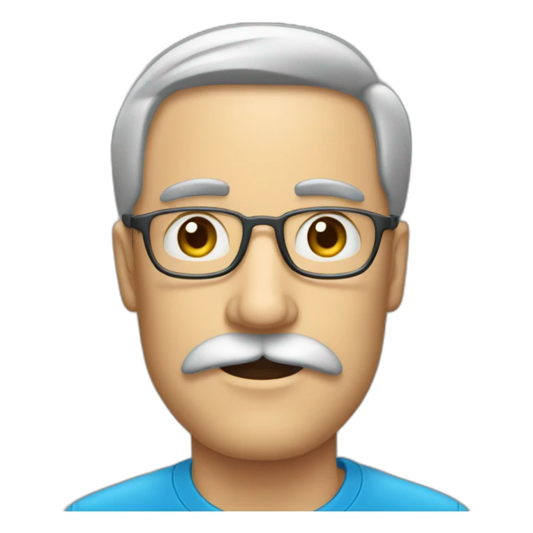 contorno rosto homem óculos com bigode sticker