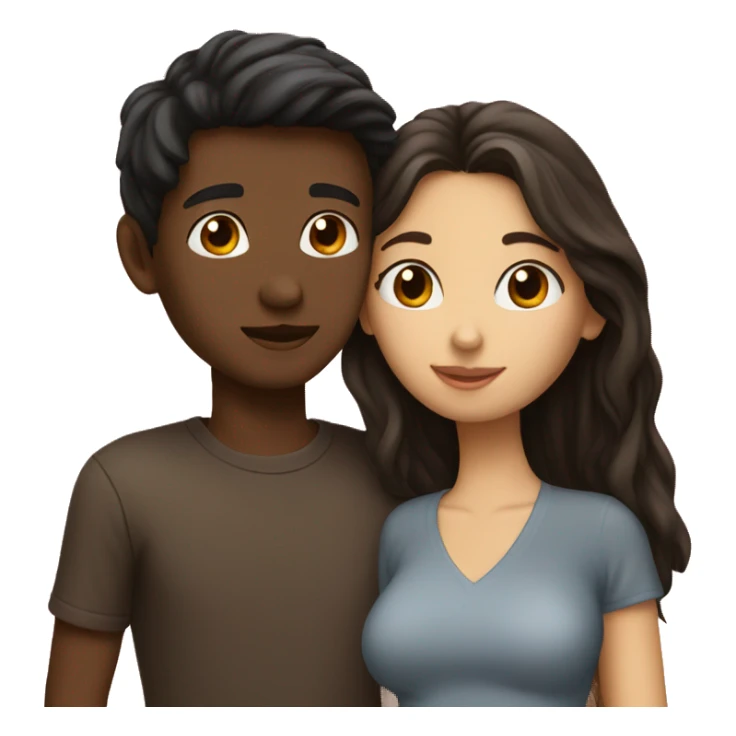 Brunette girl and boy kissing sticker