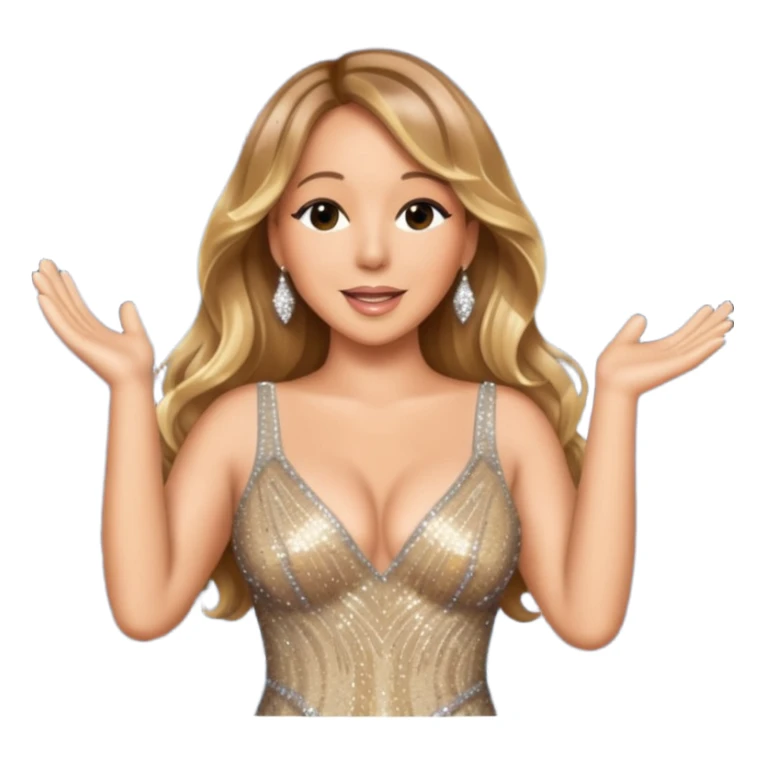 mariah carey is singing with mirco and twinkle dresss sticker