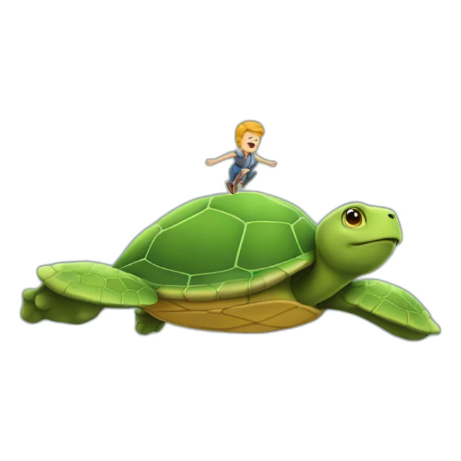 Homme volant sur une tortue sticker