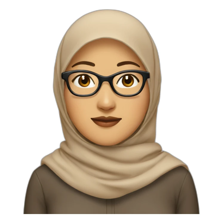 asian-woman-wearing-brown-hijab-and-glasses sticker