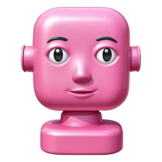 Jeff Koons style pink spam bust sculpture in a garden landscape  sticker