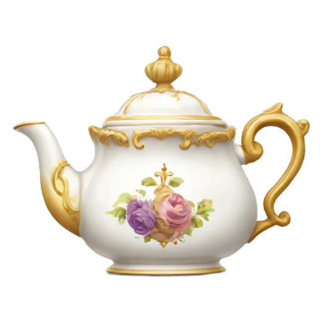 Royal fancy French teapot sticker