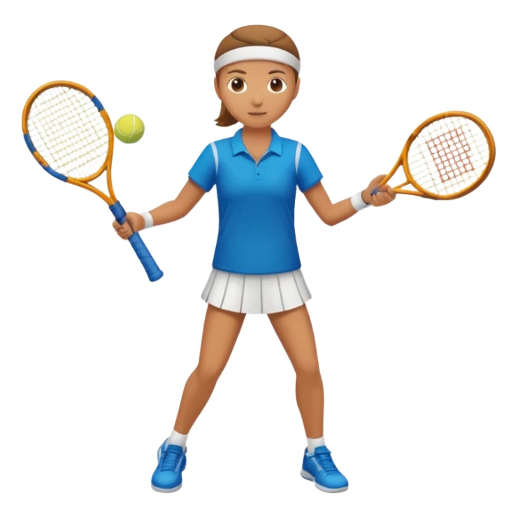 High resolution full body of a tennis player with just a one racket  sticker