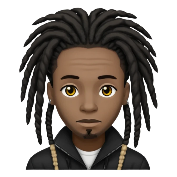 Very Emo Goth Guy with dreads and black skin sticker