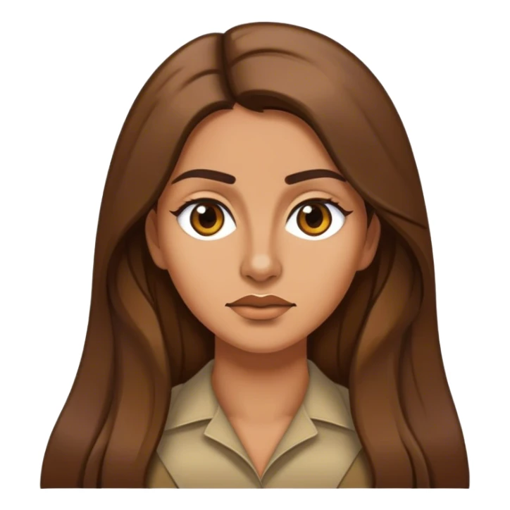 woman with Long Brown hair looking authoritarian  sticker
