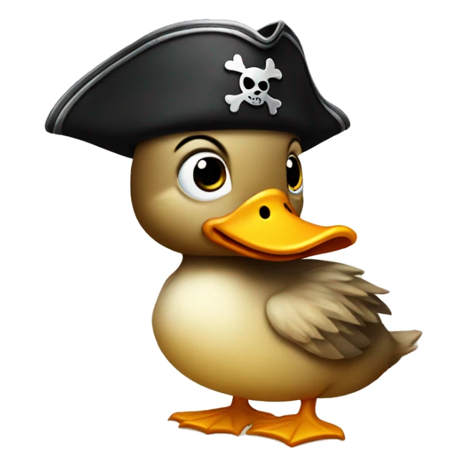 duckling wearing a pirate hat and an eyepatch  sticker