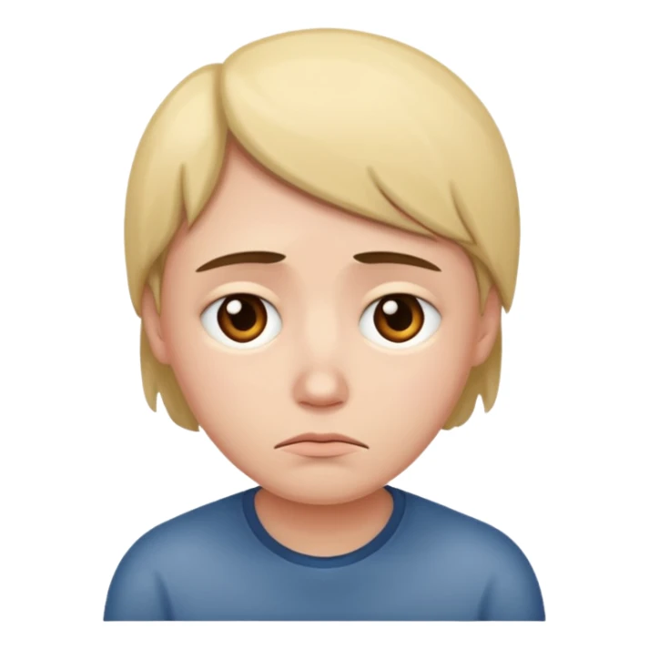 sad and lonley person just face, not hair sticker