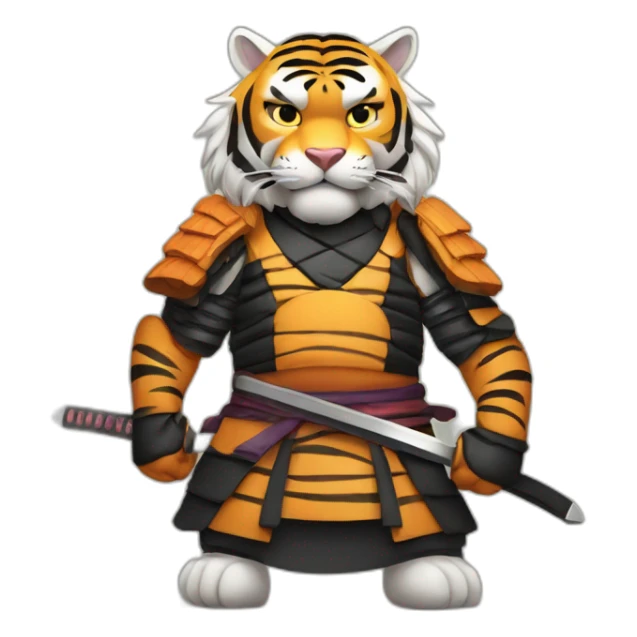 Tiger samurai with his arms crossed sticker