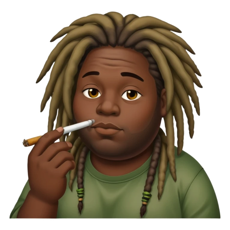 fat black guy with dreads smoking weed sticker