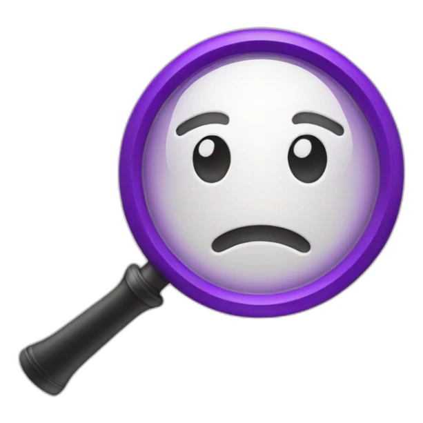 purple magnifying glass sticker
