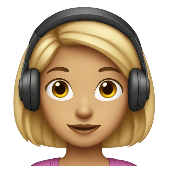 Girl with headphones  sticker
