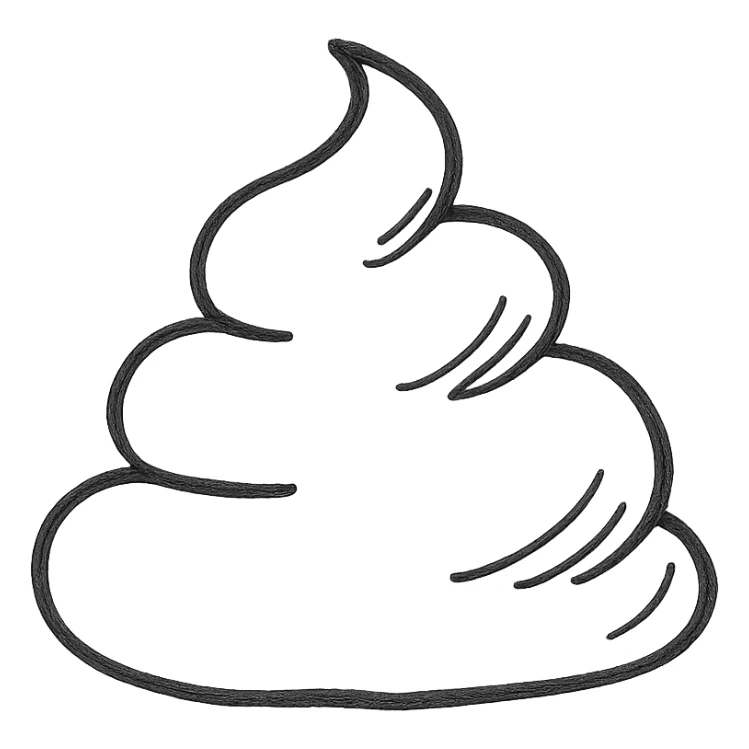 poop hand drawn sticker