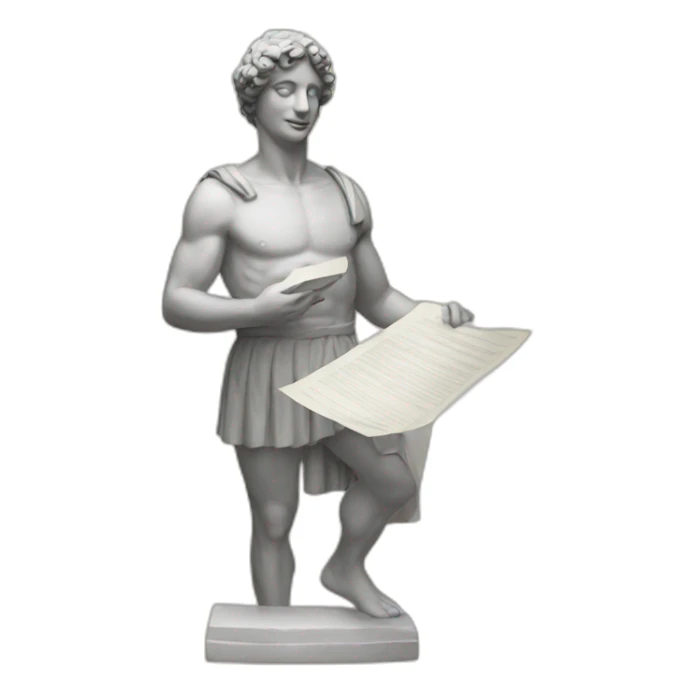 statue holding papers italy sticker