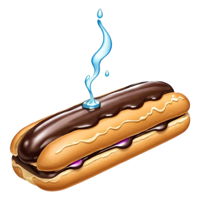 Eclair with gas and soda dripping out of it sticker