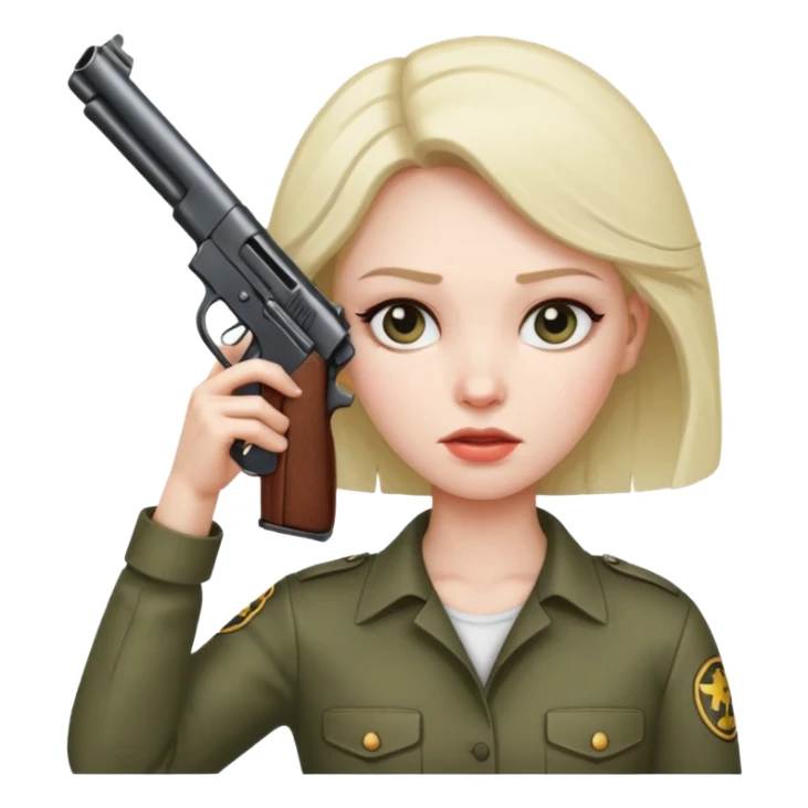 Woman holding gun to her head sticker