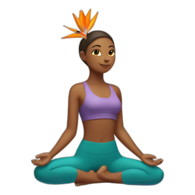 Yoga girl bird of paradise sticker