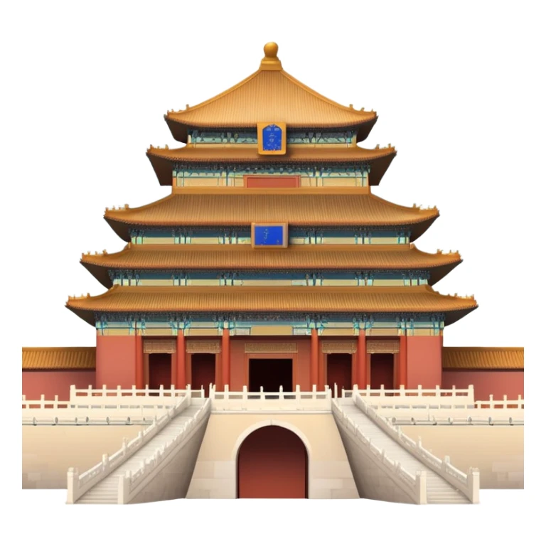 Forbidden City Beijing with soft subtle colors, not vivid sticker