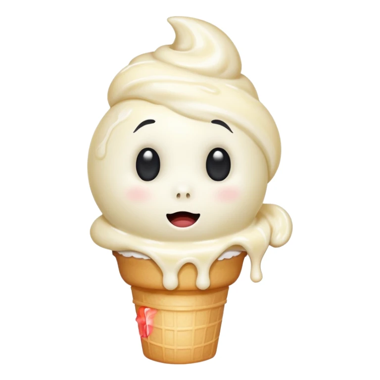 shy vanilla ghost with a swirl of vanilla ice cream sticker