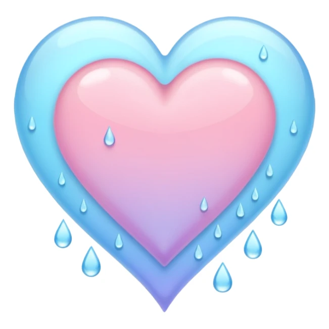 pastel heart with a gentle raindrop border sticker