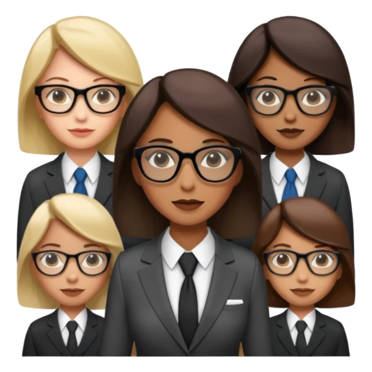 women in suits wearing glasses sticker