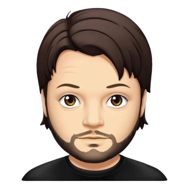 Bam Margera with dark brown hair sticker