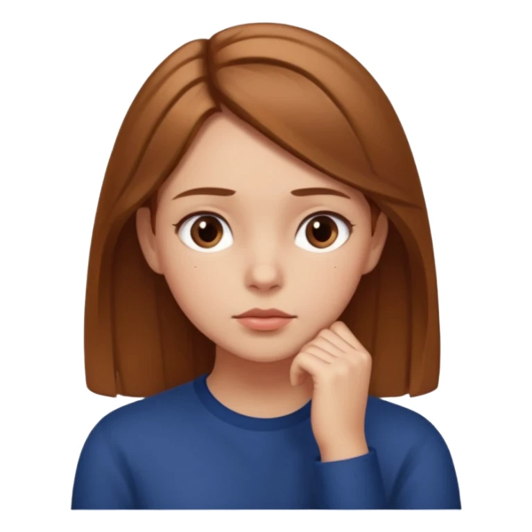 Cewe Overthinker rambut krem tangannya di dagu lagi mikir sticker