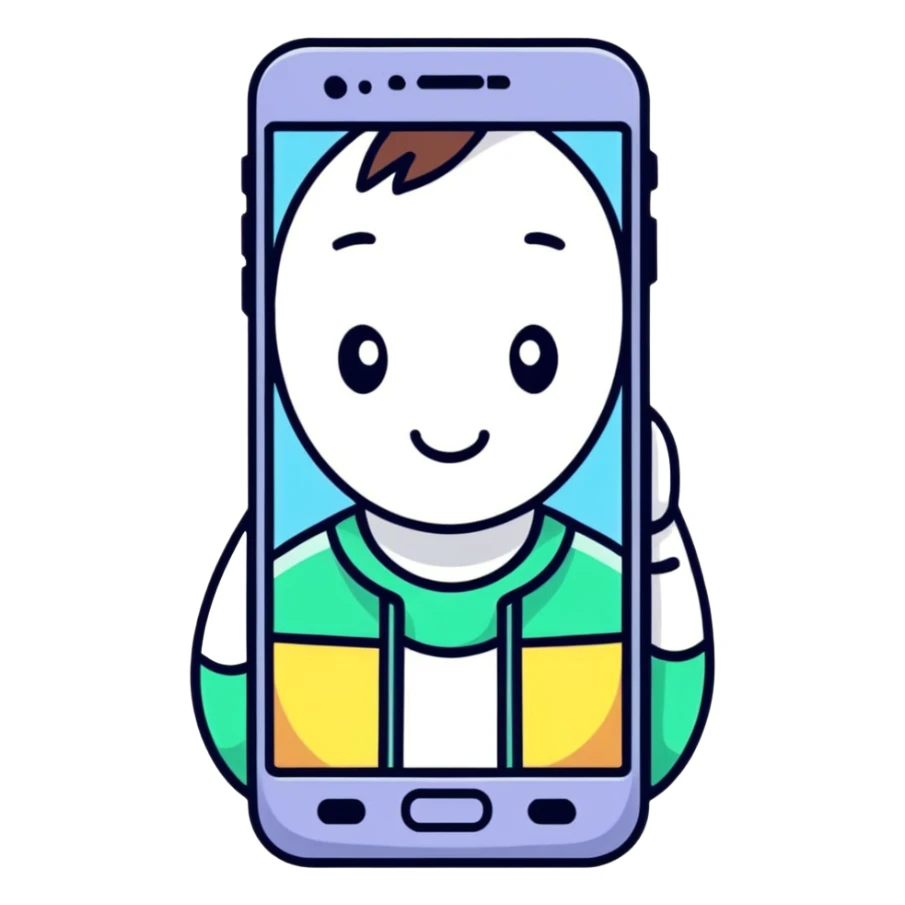 Smartphone in hand, color 4D0013 sticker